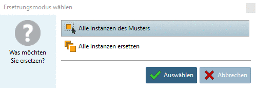 Ersetzungsmodus wählen