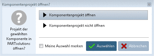 Komponentenprojekt öffnen?