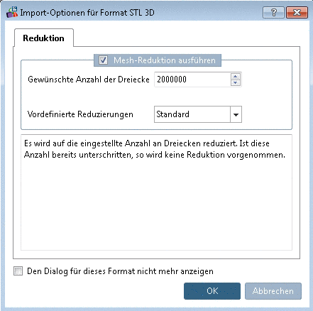 Import-Optionen für Format ......