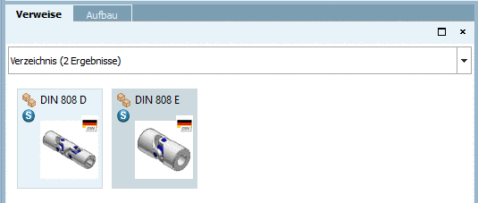 Verweise (hier mit Auswahl "Verzeichnis")