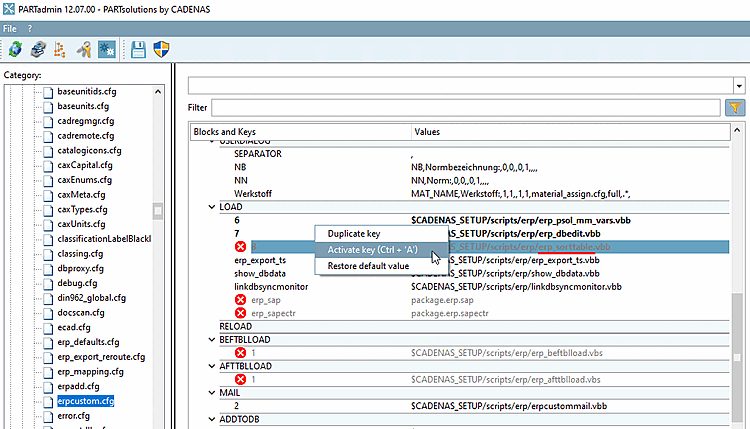 PARTadmin -> erpcustom.cfg -> [LOAD]