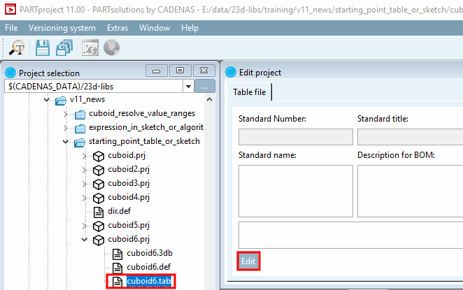 PARTdesigner über tab-Datei öffnen