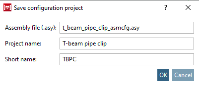 Dialogfenster "Konfigurationsprojekt speichern [Save configuration project]"
