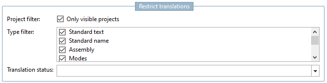 Übersetzungen einschränken [Restrict translations]