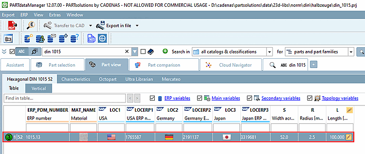 Für die angezeigte Zeile ist der Wert von ACTIVE_STATE=1