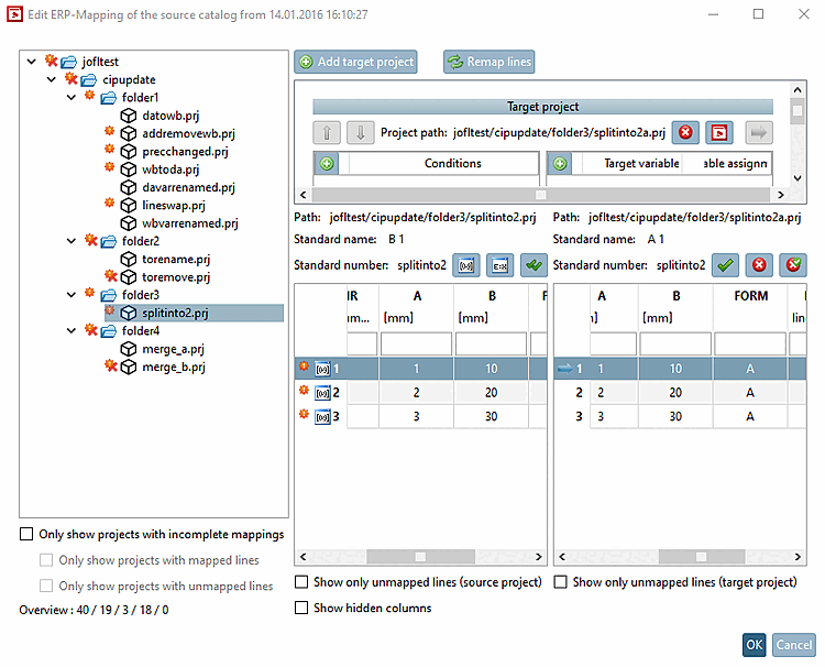 ERP-Mapping für den Quellkatalog vom ... bearbeiten