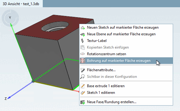 Drill Feature - Aufruf