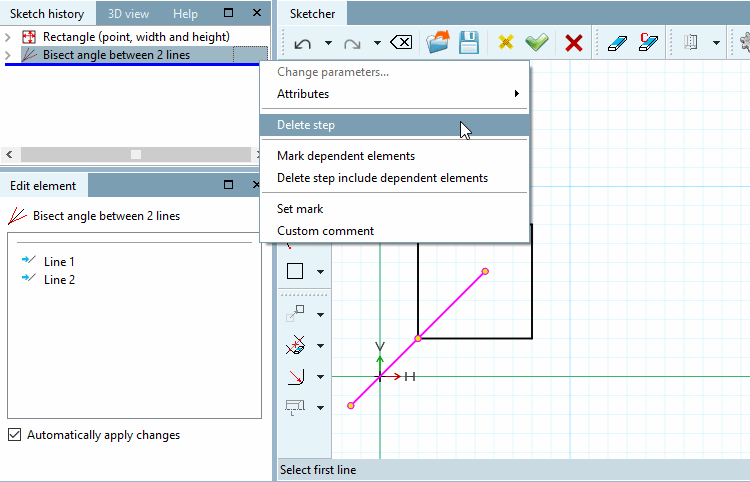 Winkelhalbierende löschen