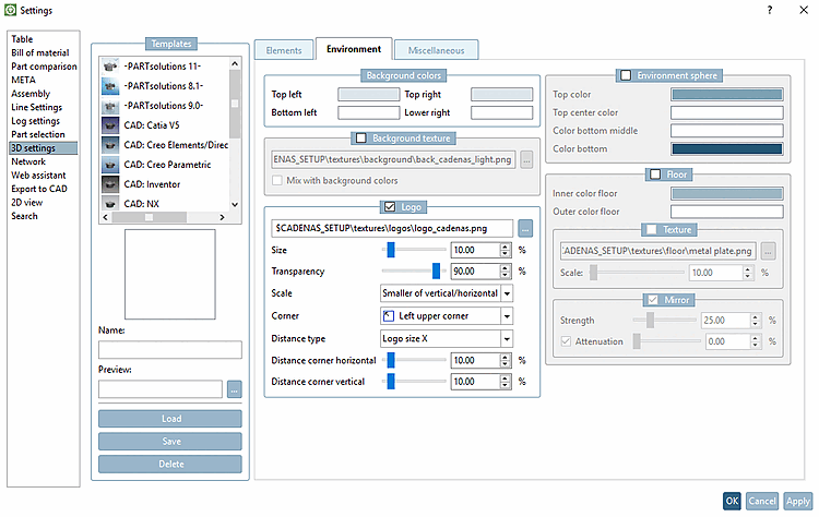 Umgebung [Environment] Registerseite