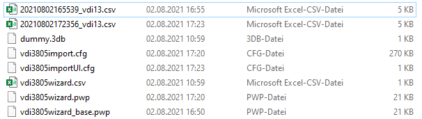 Einstellungsdateien unter $CADENAS_USER/vdi