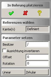 In Bohrung platzieren
