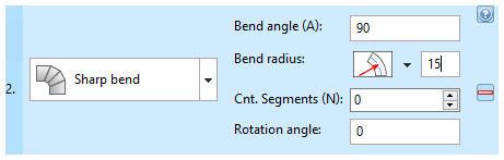 Element "Biegung eckig [Sharp bend]"