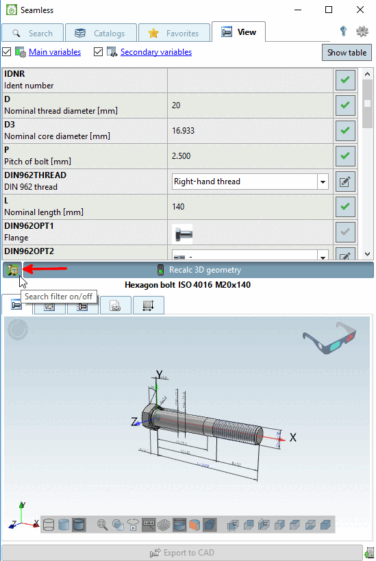Suchergebnisfilter an