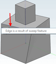 Blend-Feature kann nicht auf Kante zwischen Sweep-Fläche und regulärer Fläche angewendet werden