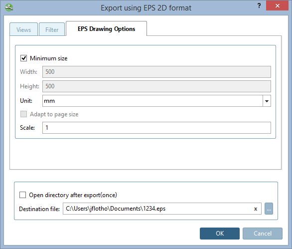 Registerseite "EPS Drawing Options"