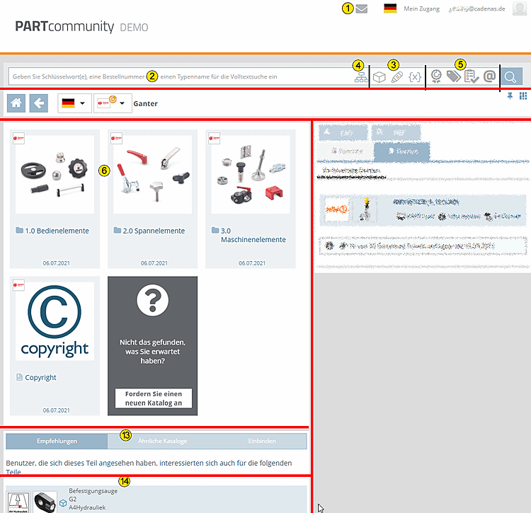 OEM-Portal nach Aufruf eines bestimmten Katalogs