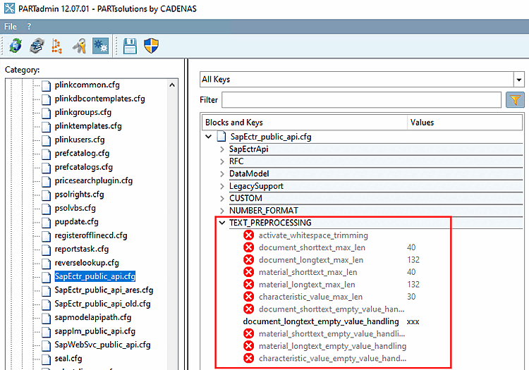 Beispiel: Ersetzung von leeren Werten bei Dokument-Langtext durch "xxx"