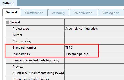 Dockingfenster "Einstellungen [Settings]" -> Registerseite "Allgemein [General]" -> Item "Allgemein [General]"