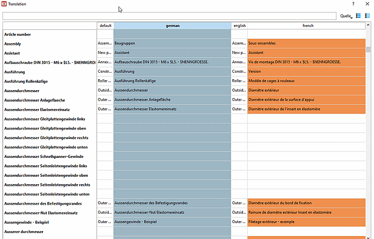 Wählen Sie evtl. für die fehlenden Übersetzungen den internen Bezeichner.