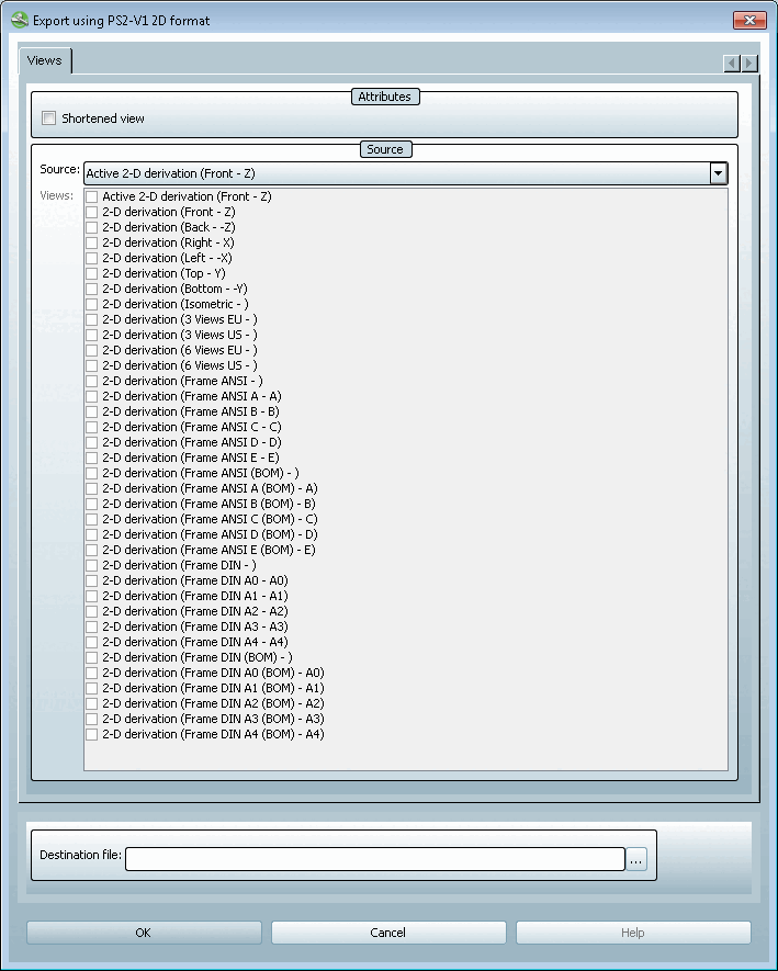 Dialogfenster "Export im PS2-V1 2D-Format"