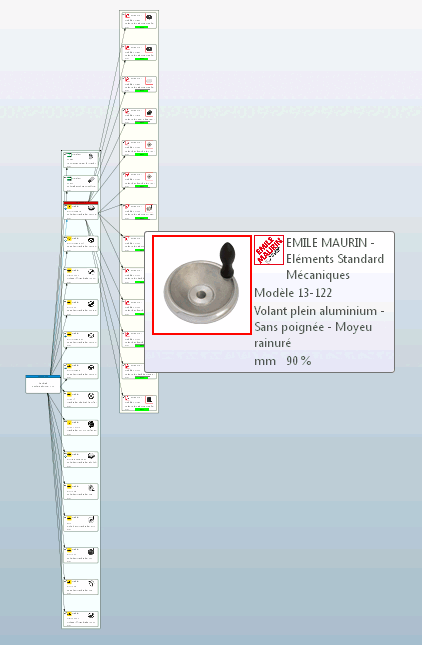 Baum [Tree]-Modell mit vergrößerten Teileinformationen
