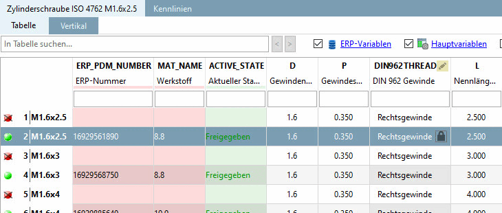 Spalten - Hintergrundfarben