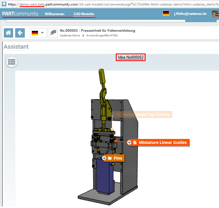In PARTcommunity geöffnetes Projekt (verlinkt)