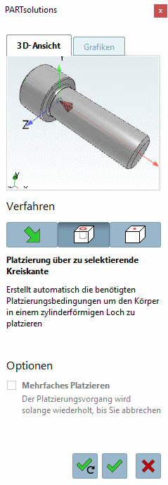 Platzierungsmethode bestimmen