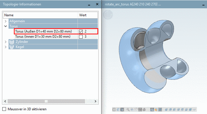 Beispiel - Bauteil mit 2 Tori (Außen)