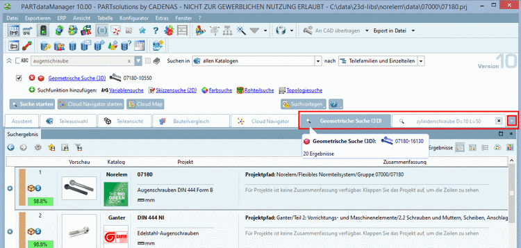 Bauteil -> iProperties -> Registerseite "Projekt"