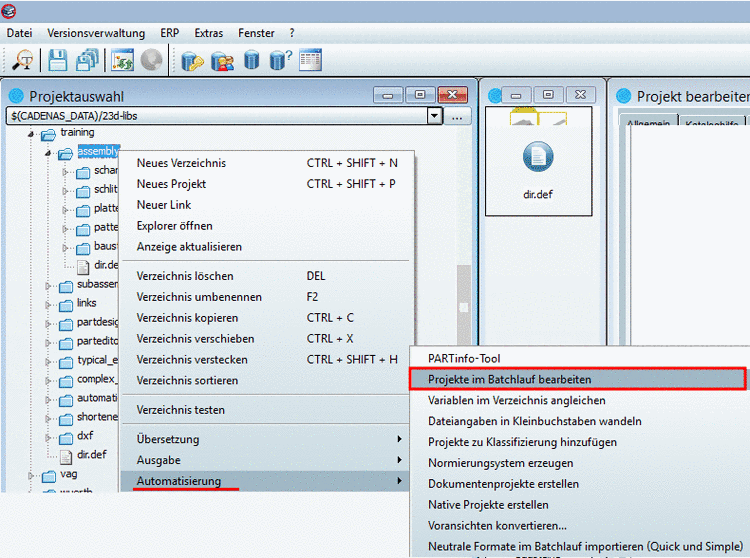 PARTdataManager, Icons im Strukturbaum