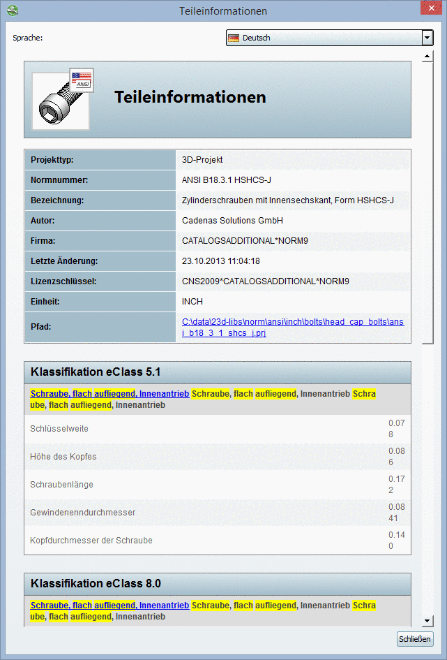 Französische Ausgabe für die Standard-Attribute (Block "AttributeMapping(is3d"); Deutsch für die benutzerdefinierten Attribute (Block "Custom" )und Englisch für die benutzerdefinierten Attribute mit expliziter Sprachangabe (spezieller Eintrag)