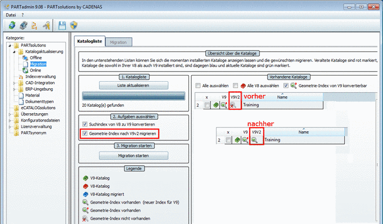 PARTadmin -> Kategorie -> PARTsolutions -> Katalogaktualisierung -> Migration