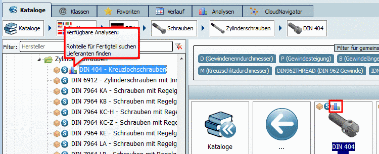 Wenn die Maus über das Icon bewegt wird, erscheint eine Kurzinformation mit den vorhandenen Reports.