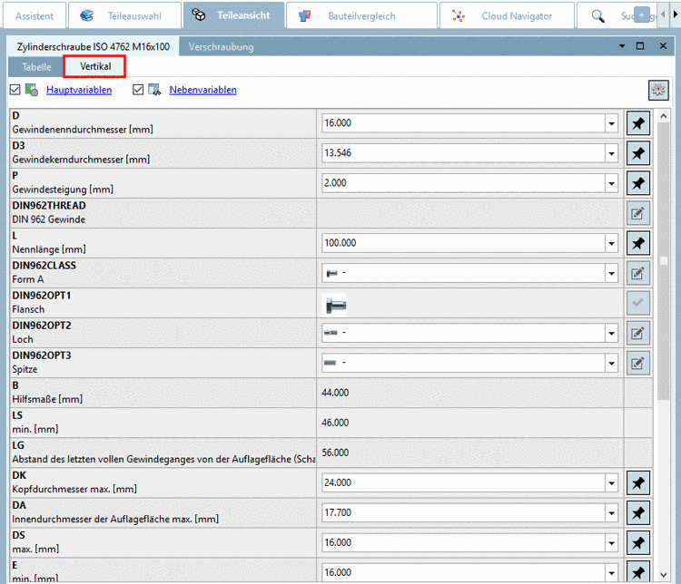 Die Abb. zeigt beispielhaft ISO 4762 unmittelbar nach dem Laden noch ohne Veränderungen
