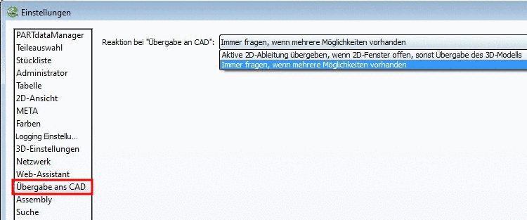 Extras Menü -> Einstellungen...