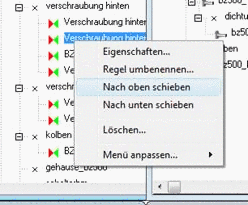 Nach oben schieben / Nach unten schieben