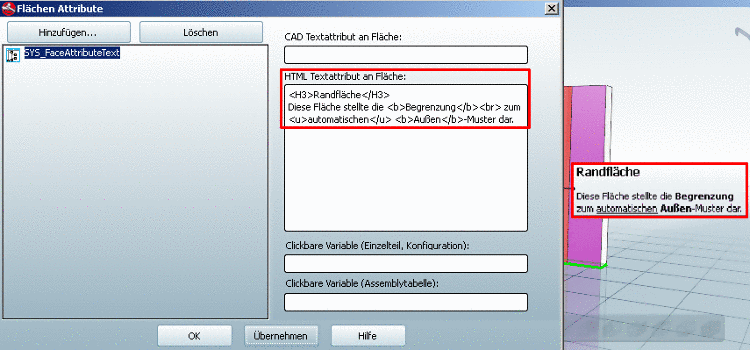 Flächenattribut mit HTML - Beispiel