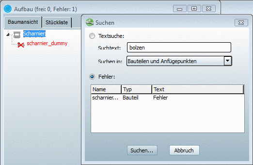 Stückliste - Auswahl Einzelteil
