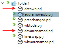 Verifizierter Ordner mit Projekten mit und ohne Icon
