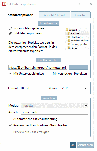 Exportmodus -> Dateien exportieren