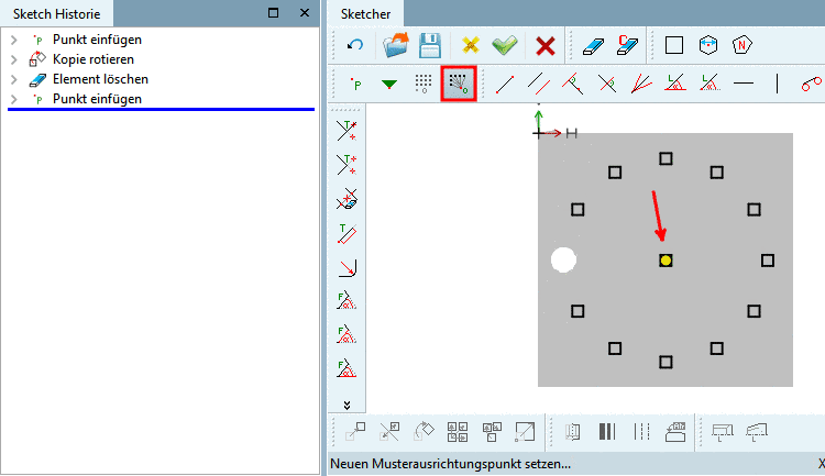 Bezugspunkt für Rotationsmuster