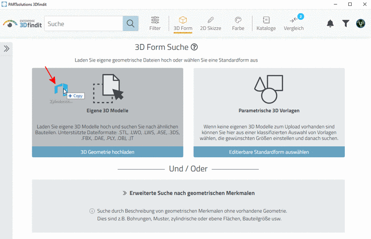 Beispiel in 2D: Fase mit Einstellung "Abstand 1" =3 und "Abstand 2" = 1 bei einer gesamten Kantenlänge des Würfels von 10