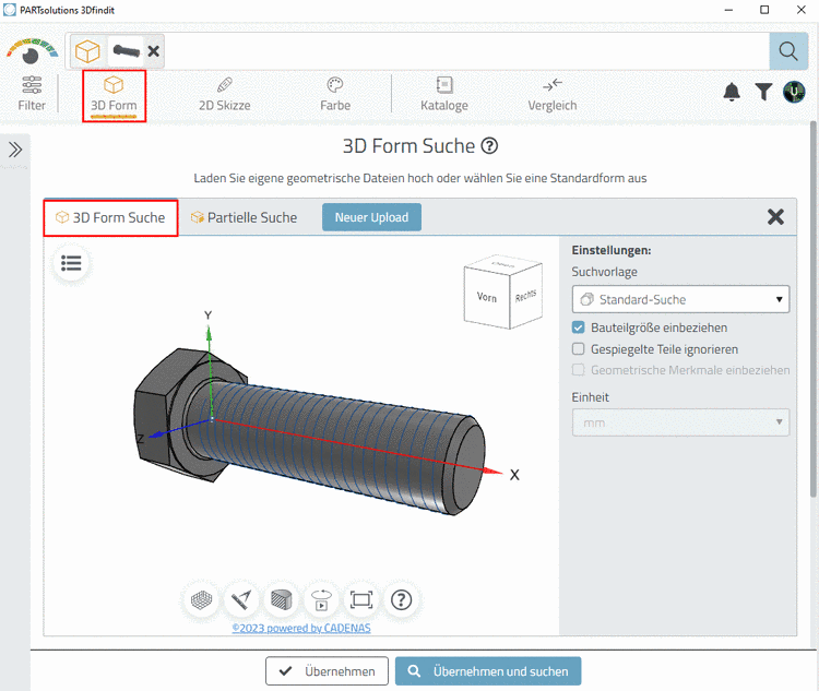 Beispiel: Kantenlänge von 10 und Rundungsradius von 3