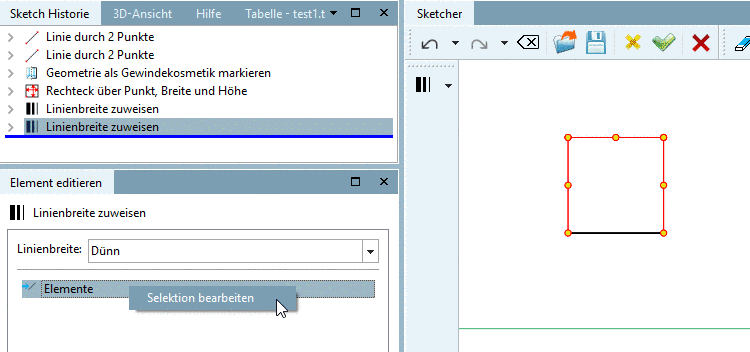 Selektion bearbeiten