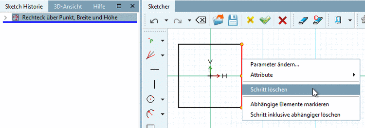 Durch diese Aktion wird das ganze Rechteck gelöscht.