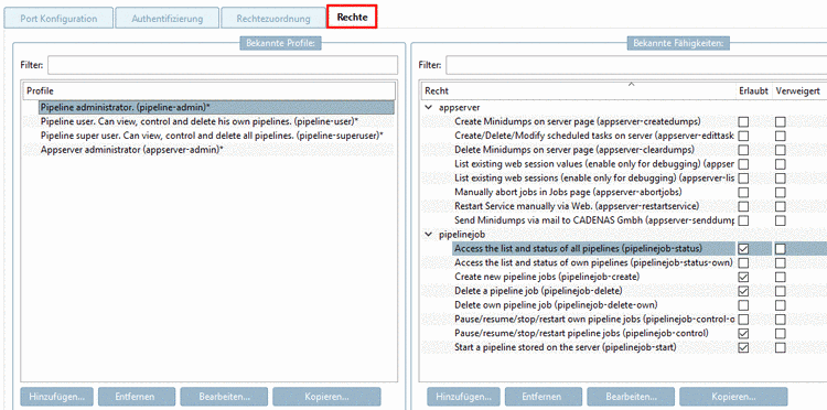 "Rechte" Registerseite