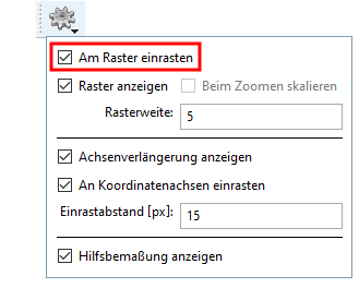 Am Raster einrasten
