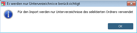 Das Importverzeichnis selbst erscheint nicht als Klasse.