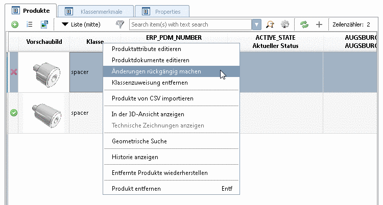 Um eine lokale Änderung rückgängig zu machen, verwenden Sie den Befehl "Änderungen rückgängig machen".